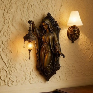 洛陽牡丹 迷你復古壁燈牆壁裝飾燈氛圍燈