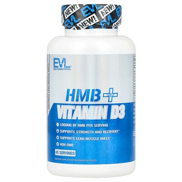 EVLution Nutrition, HMB + 維生素 D3，90 粒素食膠囊