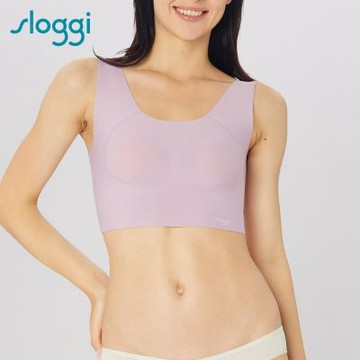 sloggi-ZERO FEEL日本版零感系列夜夜好棉眠無鋼圈U領背心式內衣 淡雅櫻粉