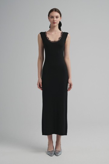 Camille極簡羊絨混絲針織洋裝