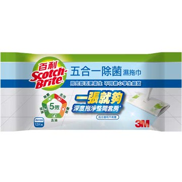 3M 百利五合一除菌濕拖巾 12張