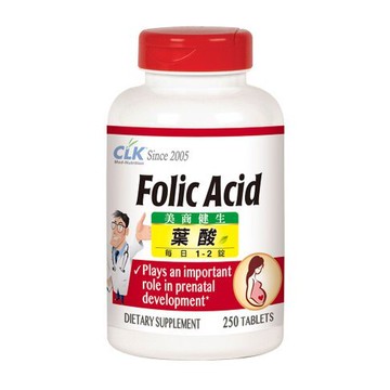 CLK健生 舒孕 葉酸400mcg  250顆/瓶