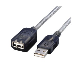 (まとめ) エレコムマグネットUSB1.1延長ケーブル (A)オス-(A)メス グラファイト 1.0m USB-EAM1GT 1本 