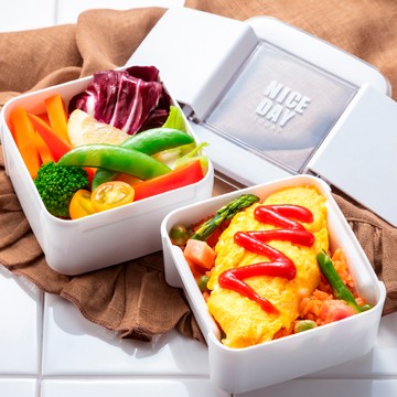 Lustroware日本岩崎小清新風保鮮便當餐盒-方型680ml深型雙層 - 紅色