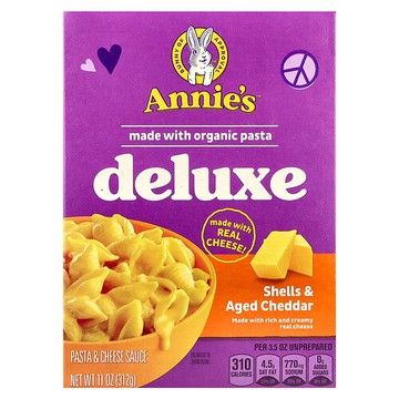 Annie's Homegrown, 奢華貝殼面和陳年切達奶酪，11 盎司（312 克）