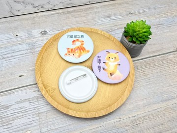 5CM_水彩風-胸章(狐狸.黃貓)