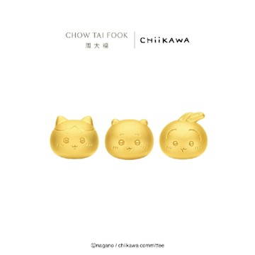周大福 chiikawa聯名 吉伊卡哇 小八貓 兔兔 黃金吊墜配繩(多款可選)