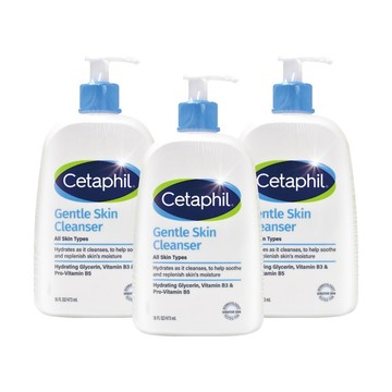 Cetaphil 溫和潔膚乳 473ml/瓶 (3瓶) 洗面乳,卸淡妝