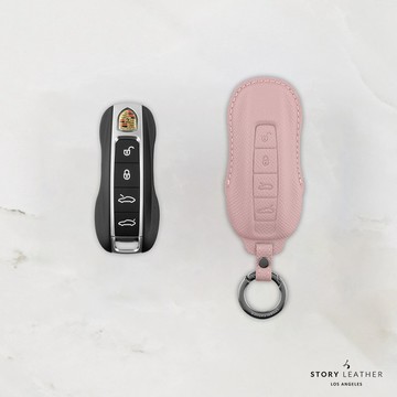 STORY LEATHER 【PORSCHE-C4】【車鑰匙皮套 巴掌紋芋泥紫】 Style PORSCHE-C4