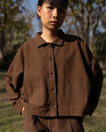 Brown Ray Shirt - 手工編織長袖襯衫