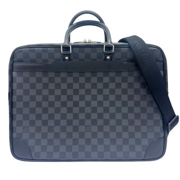 LOUIS VUITTON LV 路易威登 黑色 棋盤格帆布 Port Document Voyage  公事包 兩用包 N41123 【二手名牌BRAND OFF】