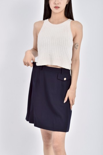 (M) lavis羊毛藍色短裙