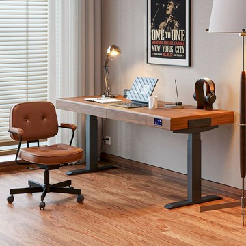 免運 公司貨 包安裝 電動升降桌 北美黑胡桃木電動升降桌家用學習桌電腦桌工作辦公桌書桌電競桌子 可開發票 全館八折 工廠現貨直銷 新品特價 h11213