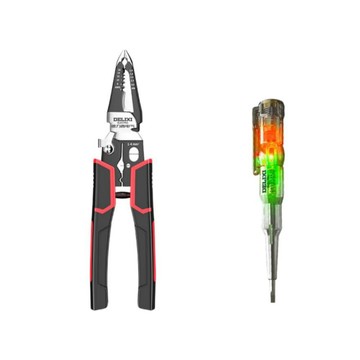 剝線鉗/剝線器 【暢麥】台灣現貨 電工剝線鉗套組  9合1線纜鉗 可剪線壓線剝皮 搭配感應測電筆 居家水電維修兩件工具