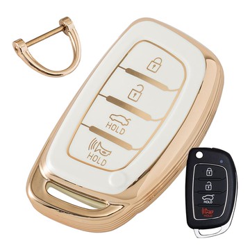 VENDICT 黃金線 TPU 鑰匙包  Hyundai-12  象牙白