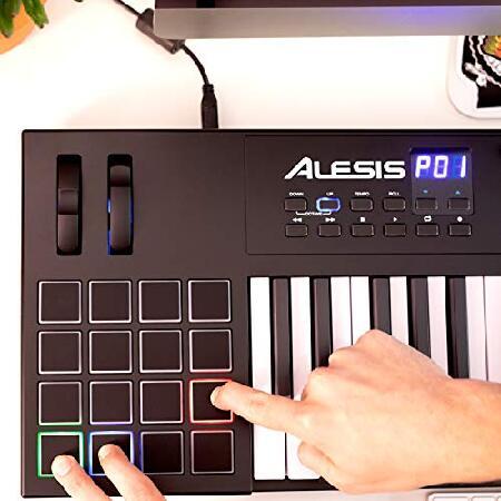 Alesis VI49 49-Key USB MIDI Keyboard Controller with 16 Pads, 16 Assignable Knobs ＆ RockJam Xfinity Heavy-Duty, Double-X, Pre-Assembled, Infinitely