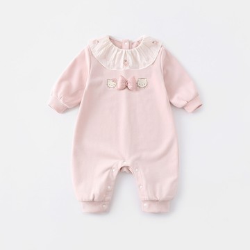 嬰兒衣服秋裝新生女寶寶連體衣超萌可愛粉色嬰童外出服哈衣春秋季鑫弘-萌寶童裝可開發票