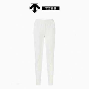 【DESCENTE】迪桑特 女士 修身訓練運動長褲 (米白色)