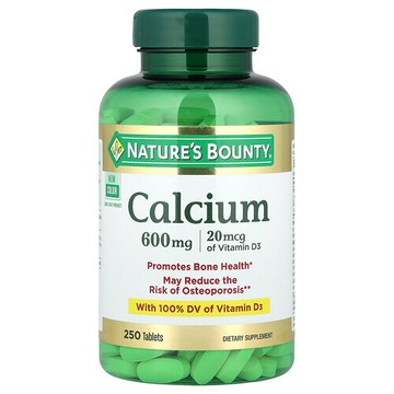 Nature's Bounty, 鈣600含維生素D3補充片，250片