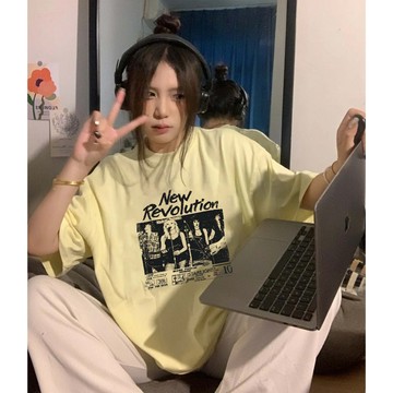 【林木木】100%純棉 t恤 短袖上衣 美式復古 OVERSIZE 夏日穿搭 運動上衣