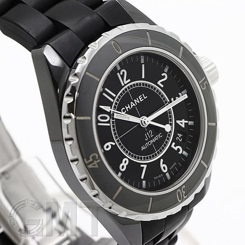 シャネル J12 ブラックセラミック ラバーベルト 38mm H0684
