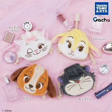 5月預購 正版 T-ARTS 轉蛋 扭蛋 迪士尼角色Pretty Face小物袋 迪士尼 貓咪 全4款