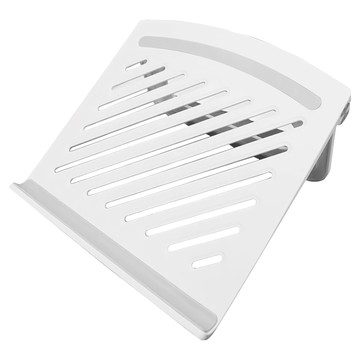 無段式調整便攜折疊平板筆電支架 約24.5*24.5cm 仿藤+ABS材質  白色  1個