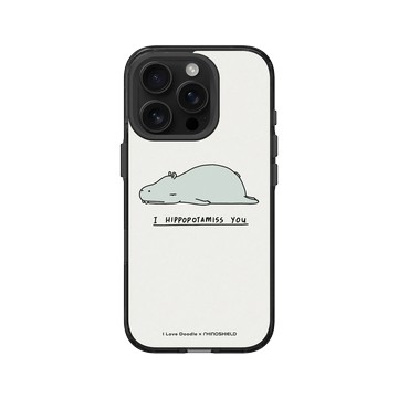 iPhone 16 Pro Clear (相機按鈕) 酷墨灰 - ilovedoodle (Lim Heng Swee) - I Hippopotamiss You 河馬