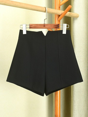 短褲女2025秋冬新款彈力黑色高腰顯瘦闊腿A字熱褲打底外穿靴褲潮鑫弘-素時衣櫥