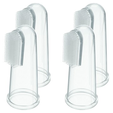 KU.KU Duckbill 酷咕鴨 指套型乳牙刷 食品級活性化矽膠 耐高溫120度  透明色  1入  4個