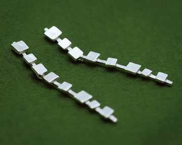 當代長耳環 - 方形設計 - 幾何設計耳環