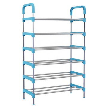 不鏽鋼鞋架 60 x 30 x 95cm 7層 藍色  1個