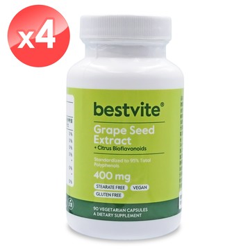 【美國BestVite】必賜力葡萄籽精華膠囊4瓶組 (90顆*4瓶)
