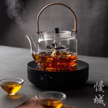 耐熱玻璃泡茶壺家用簡約電陶爐煮茶器黑茶普洱小青柑茶爐過濾套裝
