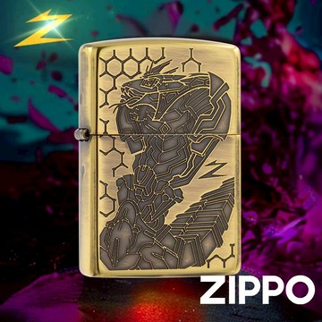 ZIPPO 十二生肖-蛇防風打火機 ZA-2-157 黃銅拉絲紋路製成外殼 機甲型態 不易留指紋 蛇尾巴特徵 終身保固