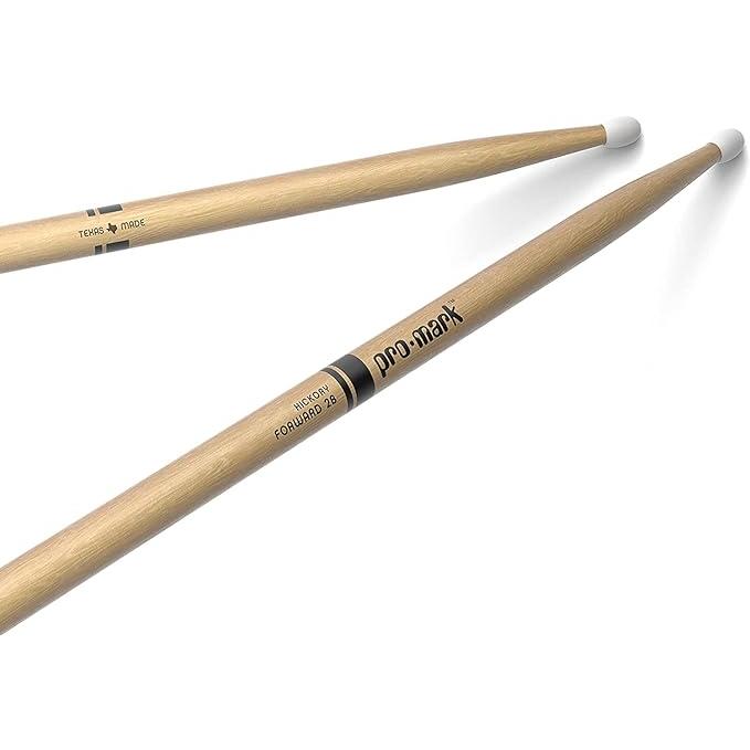 ProMark Classic Forward 2B Hickory Drumsticks, Oval Nylon Tip (6 Pack)