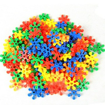 立體彩片積木百變塑料拼插雪花片積木寶寶兒童益智桌面拼裝玩具