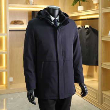 派克服男款兔毛內膽2023冬季新款加厚皮毛一體男中長款皮草外套男