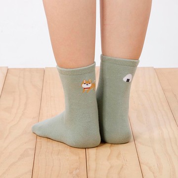 貝柔抑菌消臭3/4長襪-柴犬(3色)