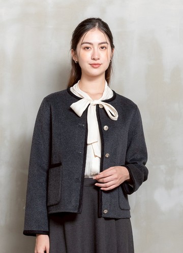 暮日朝夕手工雙面呢羊毛短大衣