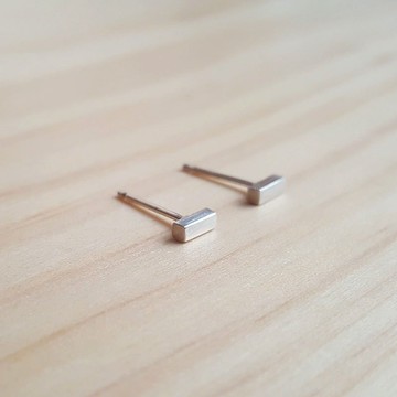 幾何系列 直線銀耳環-耳針