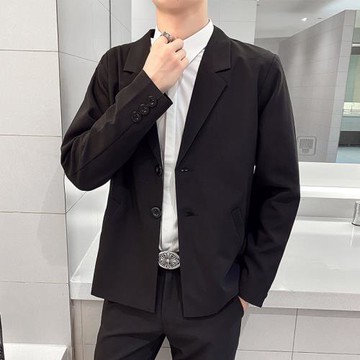 秋季西服套裝男英倫風潮流修身帥氣男士西裝外套商務休閑兩件套