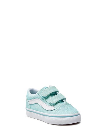 vans old skool v glitter pastel blue