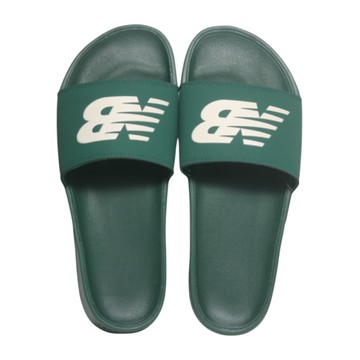 NEW BALANCE 拖鞋 NB 綠色 基本LOGO 運動拖鞋 男女 SUF200A1