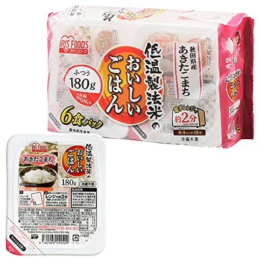 アイリスオーヤマ パックご飯 180G 6個 秋田県産 あきたこまち 国産米 100% 低温製法米 非常食 米 レトルト