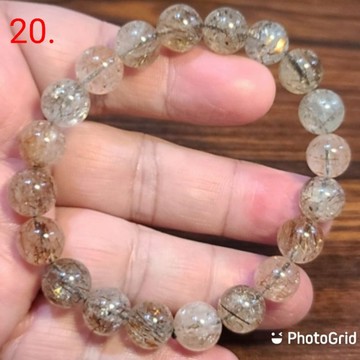 黑金超 黑金超七水晶 手鍊 手環 手珠 共生礦 10mm 天然❤水晶玉石特賣#R015-20