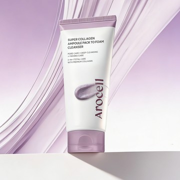 AROCELL Super Collagen Ampoule Pack To Foam Cleanser 120g