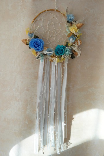 永生系列 藍色系永生花補夢網掛飾