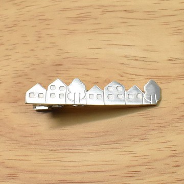 街景 銀製 領帶夾