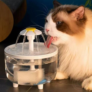 👍折上再折👍貓咪花朵循環飲水機自動過濾活水流動 喂水器 插電喝水 寵物用品